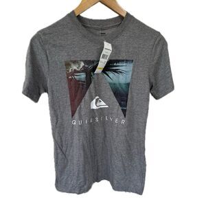 NWT Quiksilver Boys Hang Loose Tropical Graphic Signature Logo T-Shirt M